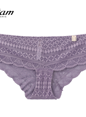 Etam性感法式全蕾丝内裤女镂空舒适透气亲肤三角裤W124DI0208