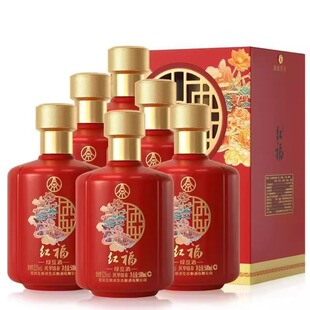 五粮仙林生态红福风华锦泰52度浓香型绿豆酒500ml*6瓶整箱礼盒装