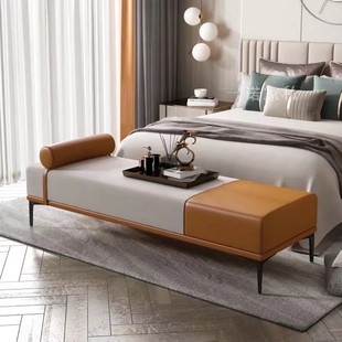 现代简约床尾凳轻奢高端衣帽间长极简床尾凳沙发客厅床边置衣凳