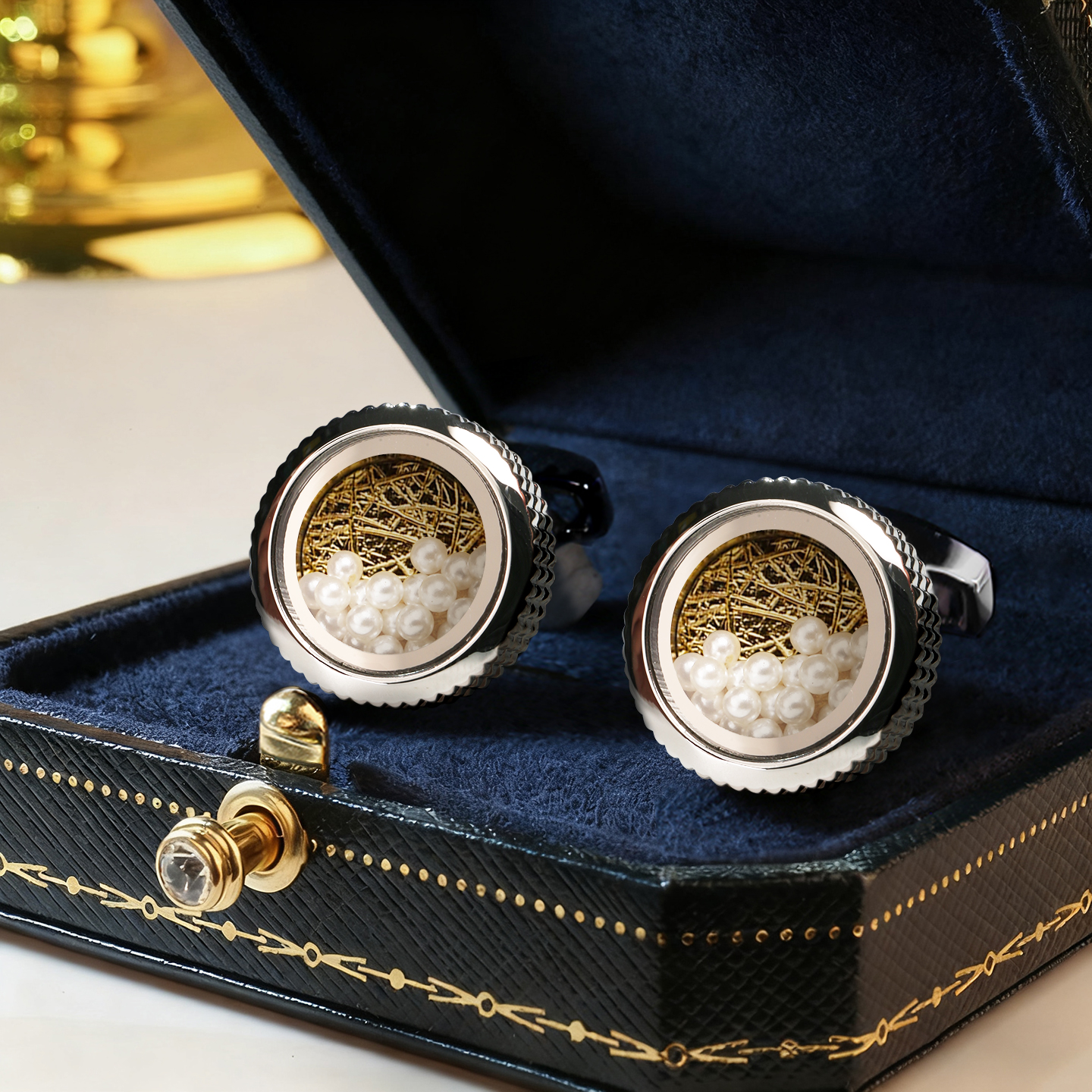 【珠金星海】袖扣男士轻奢定制法式衬衫袖钉西装袖口扣男礼物高档