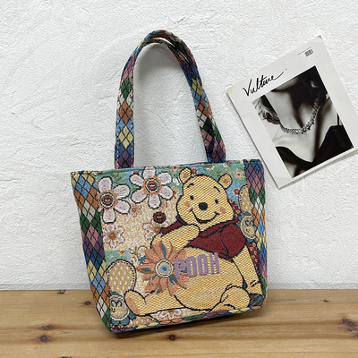 手机包绣花饭盒包手提包刺绣民族风卡通帆布包外出便携手拎小布包