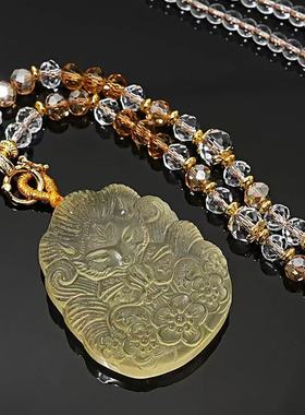 MPAY2025新中式粉水晶项链黄水晶吊坠【多样性发货】