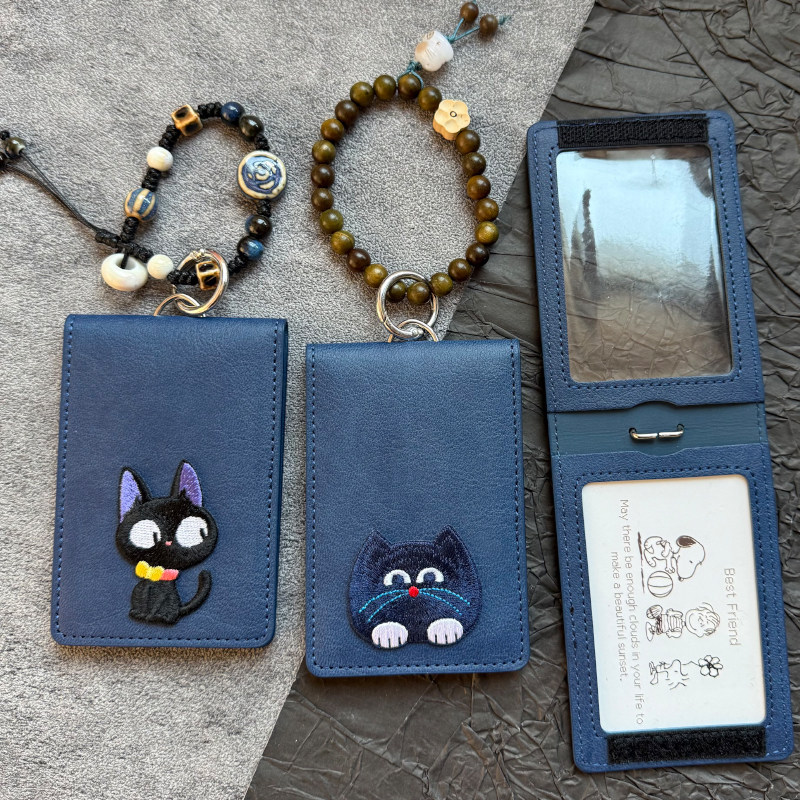 工作证卡套可爱卡通猫咪双卡位公交地铁卡保护套校园学生饭卡男女