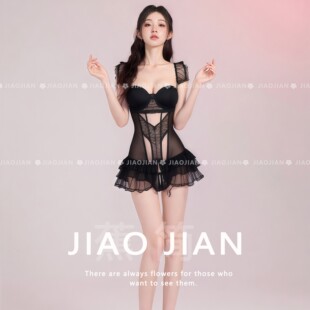绫学妹 顾盼妖娆qqny 性感睡裙连体高级蕾丝情调吊带短裙免脱睡衣