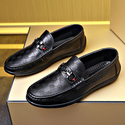 【凯撒品牌专版】2022春季豆豆鞋男真透气休闲皮鞋皮鞋子牛皮男鞋