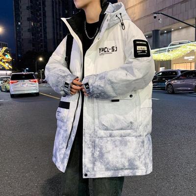 中长款棉服男冬季2025新款羽绒棉衣外套男连帽加厚青少年棉袄大衣