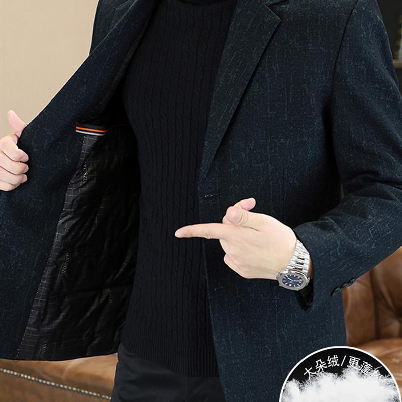 冬季新款轻薄羽绒服男士商务休闲西装潮流保暖高档时尚小西服外套