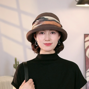 秋冬季新款气质时髦卷檐女款渔夫帽显脸小高级感百搭防风保暖盆帽