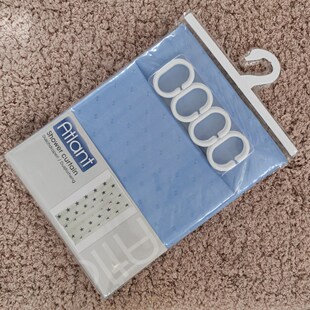 酒店会所加厚速干涤纶布浴帘防霉防水隔断帘素色提花星花米带铅坠