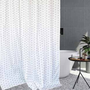 出口剩余加厚防霉防水速干涤纶布浴帘卫生间淋浴隔断帘窗帘带铅线