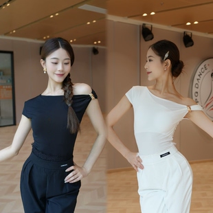 傲睨舞服拉丁舞服摩登舞服上衣练舞教课夏季两穿连体操服Q88