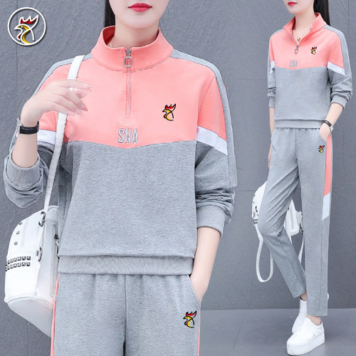 公鸡纯棉2022运动服套装女两件套