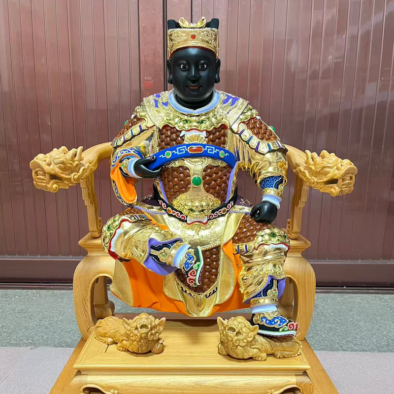 中式摆件供奉神像香樟木雕像客厅