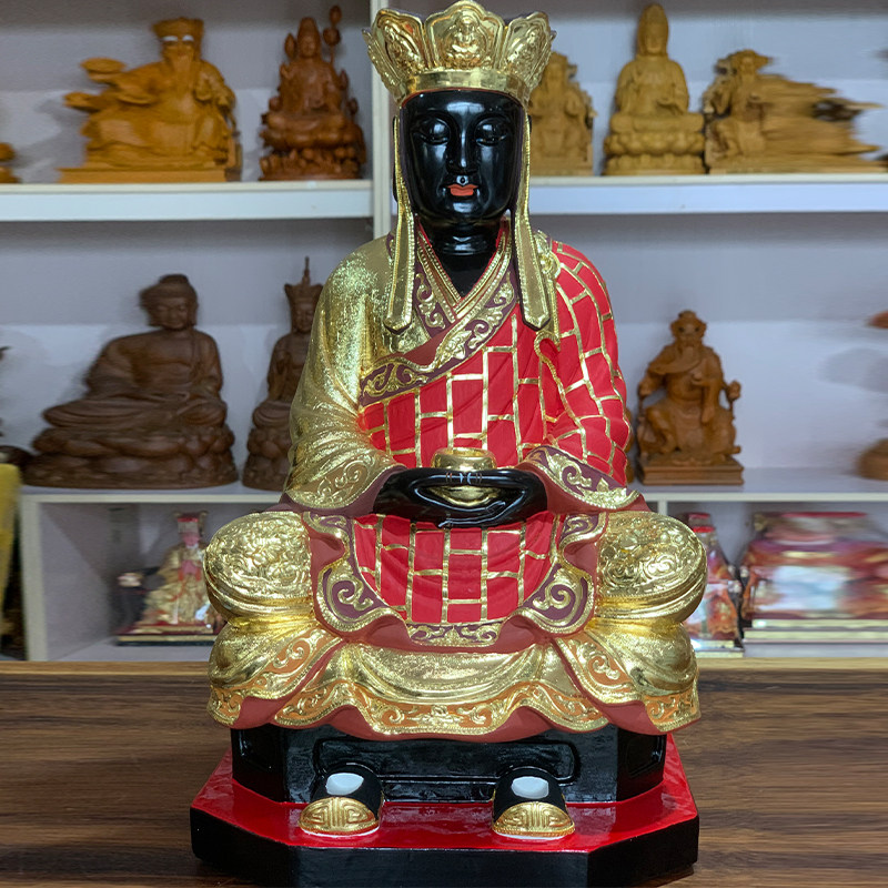 清水祖师三坪黑面祖师中式彩绘家用居家供奉木雕佛堂摆放原创客厅