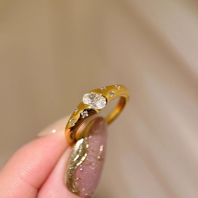 星光璀璨满天星戒指女精致优雅个性百搭S925镀银开口指环食指戒潮