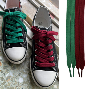 鞋带棉扁双层彩色红绿桔色驼色适用于匡威帆布鞋小白鞋板鞋马丁靴