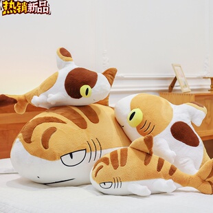 创意鲨猫三花毛绒玩具鲨鱼玩偶可爱抱枕男女生睡觉夹腿布娃娃礼物