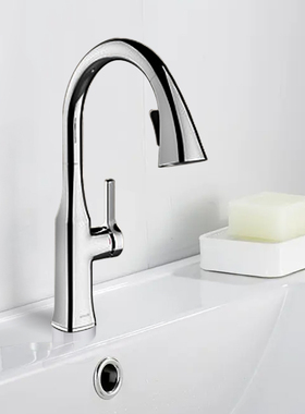 科勒厨房抽拉旋转式龙头K-20147T-4-CP/VS卢比克冷热水龙头