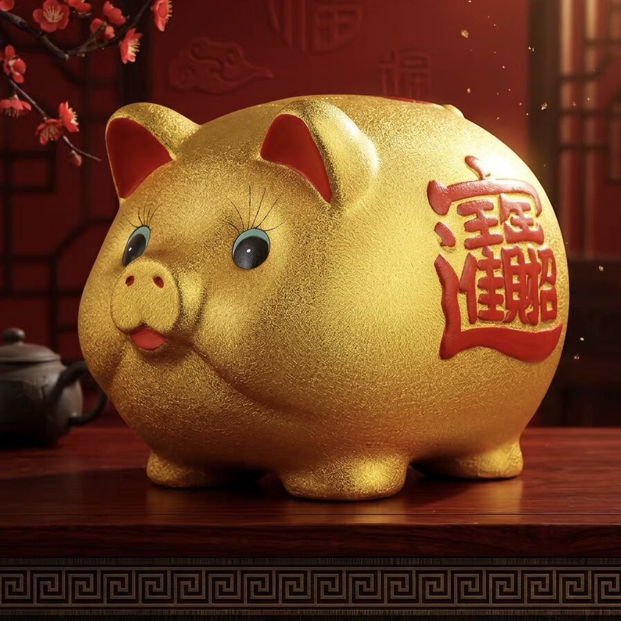 金猪存钱罐大人用家用只进不出大容量不可取儿童创意小猪储蓄罐