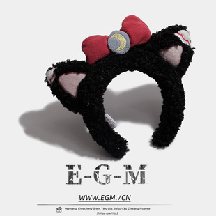 搞怪卡通猫耳朵发箍可爱蝴蝶结发捆少女洗脸专用头箍发卡化妆头饰