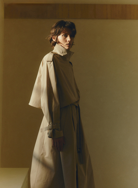 SoftSelf·目之所驻中长款风衣外套女卡其色春秋高端英伦风大衣