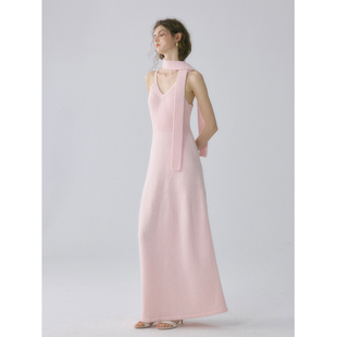 SOFTSELF慵懒春雾春季新款羊驼毛羊毛重工针织花苞裙长裙