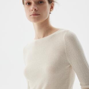 一字领打底衫 纸片人长袖 简约无痕短款 SoftSelf·和煦之墨经典