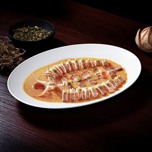 椭圆大深盘海鲜盘18寸16刺身盘干锅面鸡肉大盘陶瓷鱼汤盘酒店餐具
