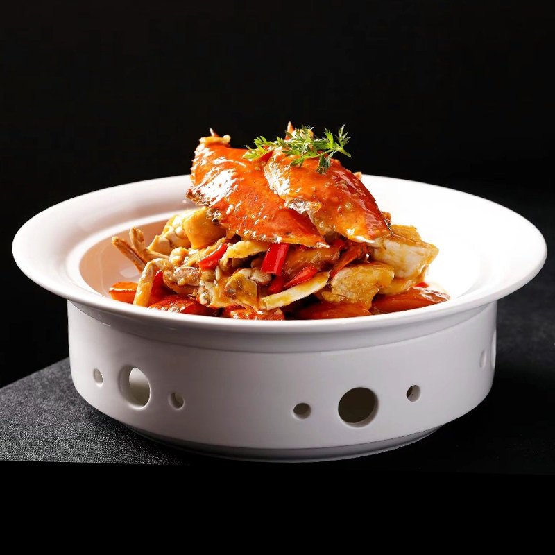 酒店陶瓷蜡烛加热明炉餐具保温汤盘餐厅饭店明档菜私房菜创意盘子,餐饮具,盘,淘宝优惠券,粉丝福利购,淘宝优惠卷