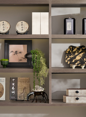 新中式茶空间茶柜茶叶罐摆件