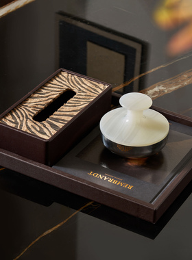 高颜值托盘纸巾盒装饰糖果罐摆件