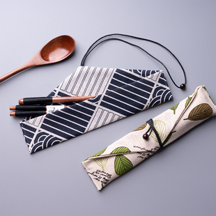 便携餐具布袋收纳盒单人装筷子勺子叉子的袋子日式餐盒空盒学生包