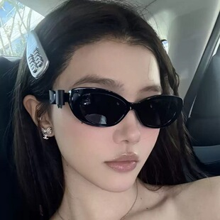 2025新款欧美猫眼时髦蝴蝶结墨镜女款潮y2k辣妹太阳眼镜防紫外线
