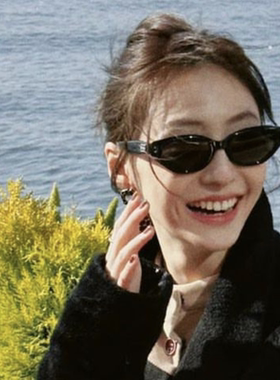 复古猫眼高级感墨镜女2023新款防紫外线Jennie同款太阳镜开车潮男
