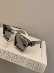 ins Trendy Square Frame Sunglasses for Men, Celebrity Style Sunglasses, European and American Fashion Retro Hip-Hop Street Style Glasses for Women
