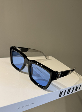 防紫外线方框百搭蓝色片男女墨镜