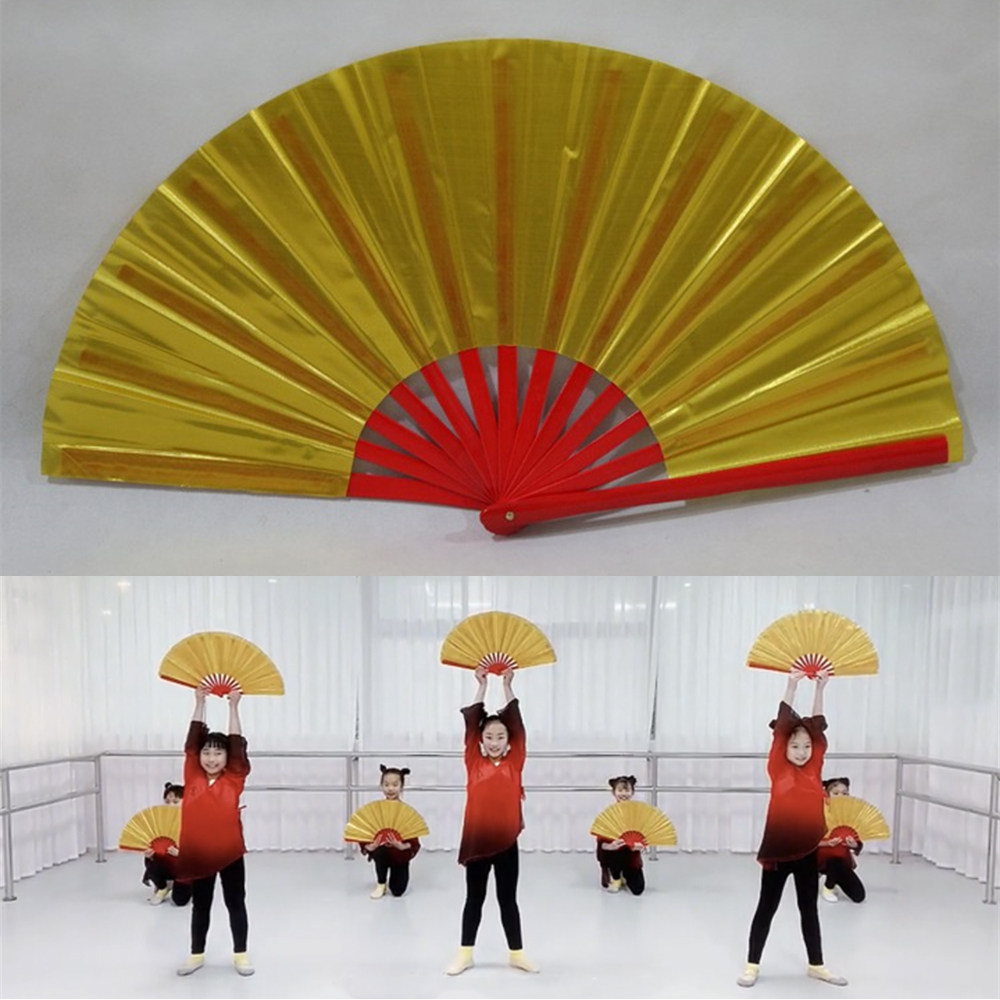 专业儿童太极功夫扇武术表演扇女士金色说书人响扇雪龙吟舞蹈扇