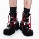 Boots 沉没SINKing 红绳绑带厚底靴 Punk Chain SK系列 TRA季