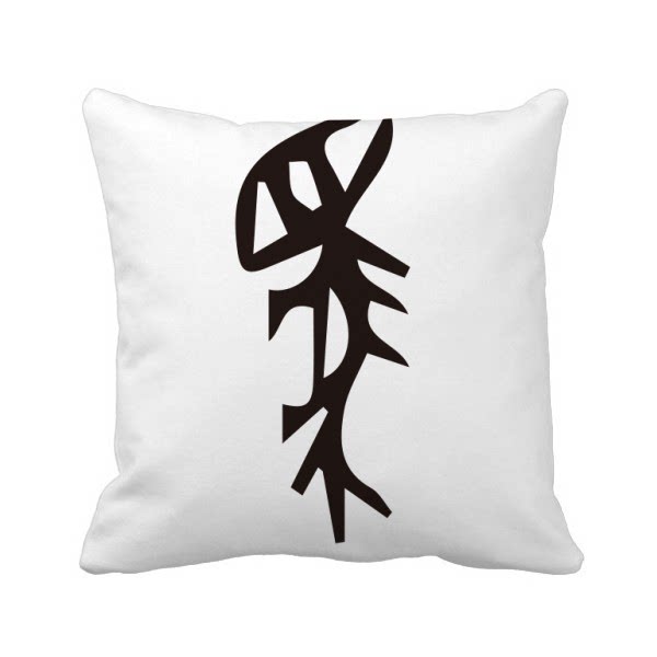 中国姓氏马甲骨文形象方形抱枕靠枕沙发靠垫双面含芯礼物