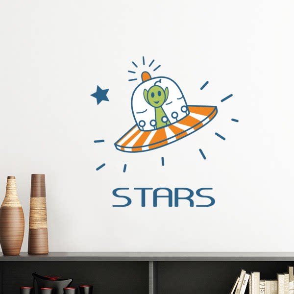 宇宙和外星星际旅行插画墙贴壁纸房间贴花
