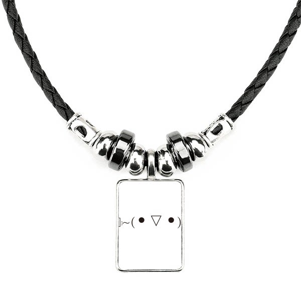 可爱颜文字干杯表情手工皮绳项链吊坠饰品