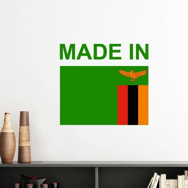 赞比亚国旗国家制造墙贴壁纸房间贴花