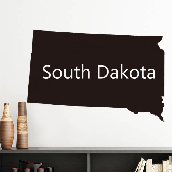 南达科他州美国地图轮廓墙贴壁纸房间贴花