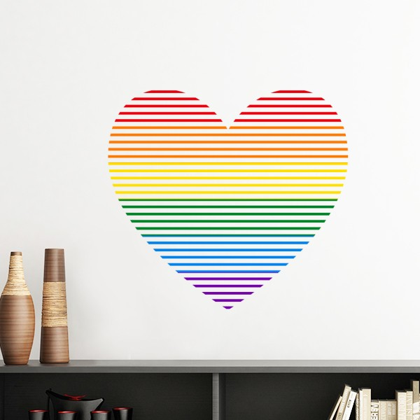 同志蕾丝边线条型心图案墙贴壁纸房间贴花