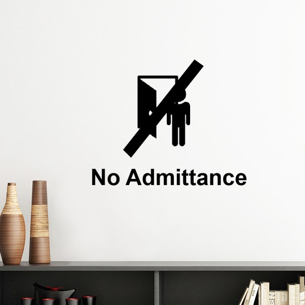 禁止入内黑色警示标志学校卧室房间装饰贴画