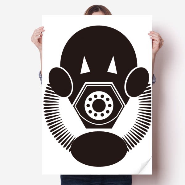 污染特殊生化防毒面具海报贴纸80x55cm墙贴纸卧室家居装饰