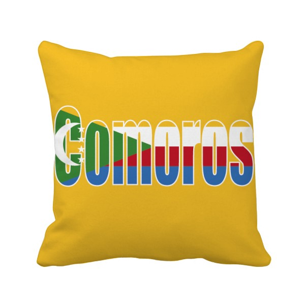 科摩罗国旗英文名方形抱枕靠枕沙发靠垫双面含芯礼物