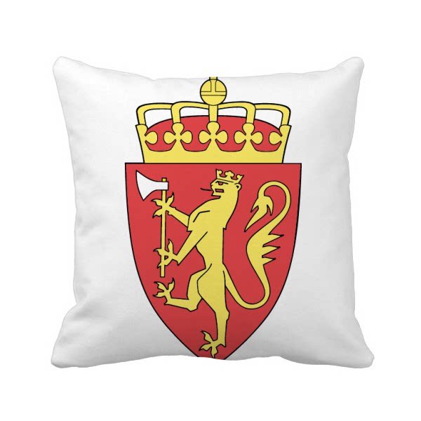 挪威欧洲国徽方形抱枕靠枕沙发靠垫双面含芯礼物