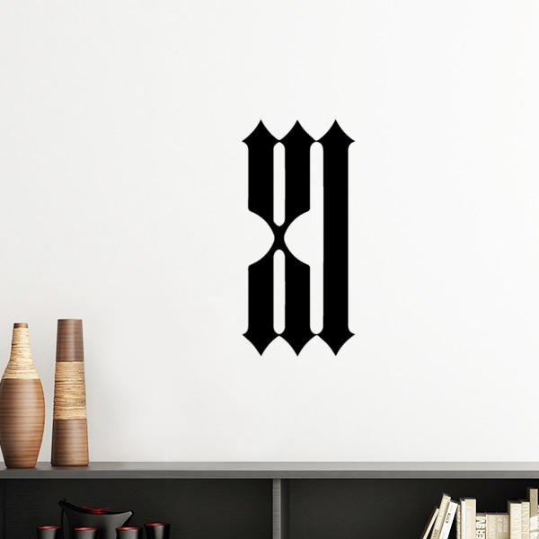 黑色罗马数字十一剪影墙贴壁纸房间贴花