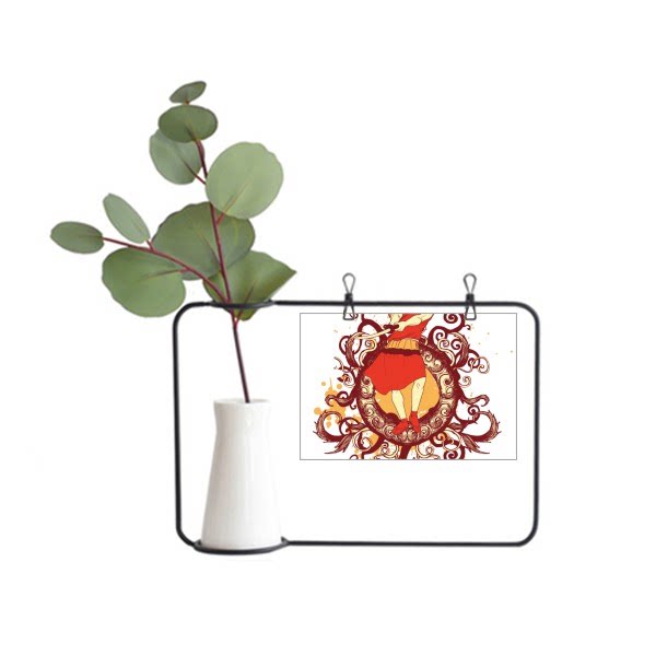 日本传统文化武士艺术图案金属相框陶瓷花瓶装饰